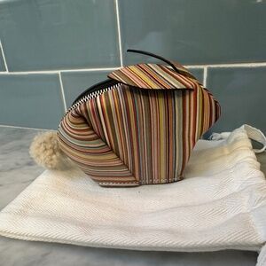 PRICE DROP!!!  EUC Vintage Paul Smith Signature Stripe Zip Bunny Coin Purse